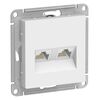 РОЗЕТКА двойная компьютерная RJ45+RJ45, кат.5Е, ЛОТОС, ATLAS