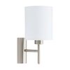 Бра PASTERI, [1х60W (E27), L145, H305, A195, никель мат./текстиль, белый]