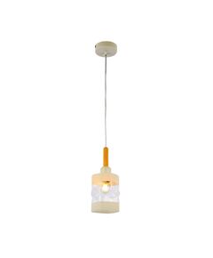 SLE114503-01 Светильник подвесной Белый, Светлое дерево/Белый, Прозрачный E27 1*60W