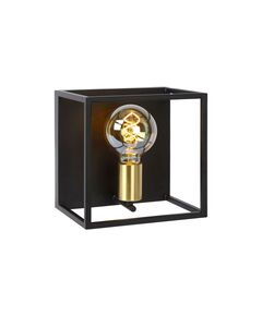 RUBEN Wall light 1x E27 40W Black/Satin Brass