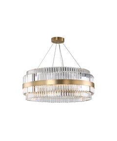 NEWPORT 10240 10242/80 , Подвесной светильник, Brushed brass Clear crystal D80*H30 cm LED strip 70W