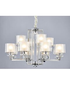 NEWPORT 4400 4408+4/C chrome , Люстра, Chrome Clear crystal Clear glass D91*H57 cm E14 12*60W+ LED 2