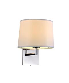 NEWPORT 14000 [white , Бра, Chrome Shade white gauze L22*H27*Sp27 cm E27 1*60W с вкл/выкл на основании]