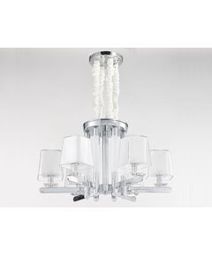 NEWPORT 4900 [Люстра, Nickel Glass clear/matt white D72*H42 cm E14 6*60W + LED 6*2W]