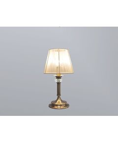 NEWPORT 2200 [Настольная лампа, Antique bronze Clear crystal Shade beige ленточный D22*H42 cm E14 1*60W]