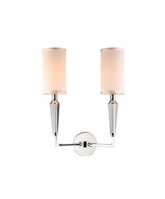 NEWPORT  Бра 3150 [Nickel Clear crystal Shade beige L38*H51*Sp21 сm Е14 2*60W]