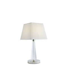 NEWPORT 11400 [Настольная лампа, Nickel Clear crystal Shade white D25*H49 cm E27 1*60W]