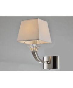 NEWPORT 11400 Бра, [Nickel Clear crystal Shade white L15*H26*Sp26 cm E14 1*60W]