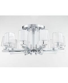 NEWPORT 4900, Потолочный светильник, [Nickel Glass clear/matt white D96*H42 cm E14 10*60W + LED 10*2W]