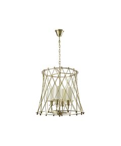 NEWPORT 7220 7224/S brass new , Подвесной светильник, Matt brass Shade beige D44*H46.8 cm E14 4*60W