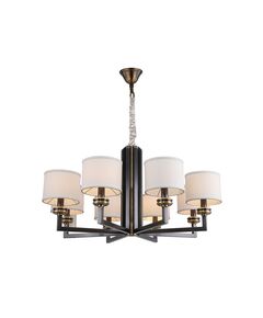 NEWPORT 3400 3408/C , Люстра, Black+gold Shade beige D90*H47.5 cm E14 8*60W