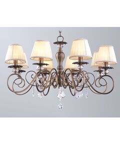 Подвесная люстра Newport [Antique bronze Clear crystal Shade beige D84*H49/149 cm E14 8*60W]