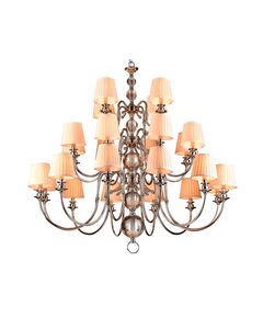 Подвесная люстра Newport [Nickel Clear glass D130*H120/220 cm Е14 24*60W]