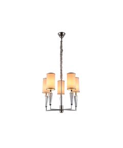 Подвесная люстра Newport [Nickel Clear crystal Shade beige D56*H56 сm Е14 5*60W]