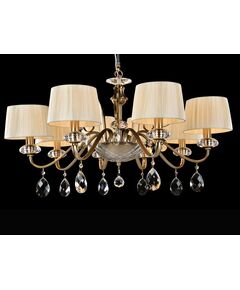 Подвесная люстра Newport [Bronze Clear crystal Shade beige D85*H45/145 cm E14 8*60W]