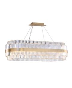 NEWPORT 10240 10242/120 oval , Подвесной светильник, Brushed brass Clear crystal L120*45*H30 cm LED