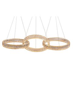 NEWPORT 8240 8243/S gold , Подвесной светильник, Gold Сlear crystal L130*50*H250 cm D50*3 rings LED