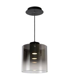 OWINO Pendant 1x GU10 LED Ø 20cm Black/Smoke Glass