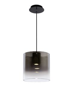 OWINO Pendant 1x GU10 LED Ø 25cm Black/Smoke Glass