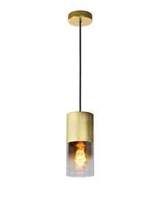 ZINO Pendant E27/60W Satin Brass/Smoke Glass