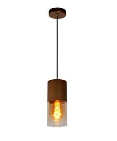 ZINO Pendant E27/60W Satin Cupper /  Amber Glass