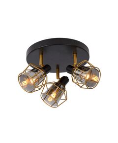 NILA Ceiling spotlight 3x E14/25W Black/Smoke glas