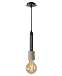 TANNER Pendant 1x E27 60W   Black/concrete