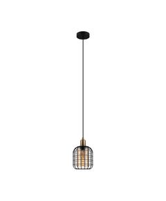 43527 Подвесной потолочный светильник (люстра) CHISLE, 1Х40W, E27, H1100, Ø165, сталь/стекло, черный