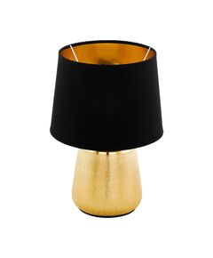 Настольная лампа MANALBA 1, 1х40W(E14), Ø200, H300, керамика, золотой/текстиль, черный, золото