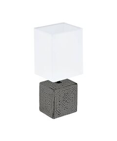Настольная лампа MATARO 1, 1х40W (E14), 130х110, H300, керамика, черный/текстиль, белый