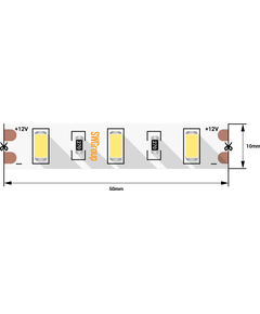 (((Эстетта) Лента светодиодная стандарт SMD5630, 60 LED/м, 12 Вт/м, 12В , IP20, Цвет: Теплый белый