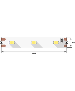 (((Эстетта) Лента светодиодная эконом SMD2835, 60 LED/м, 4,8 Вт/м, 12В , IP20, Цвет: xолодный белый