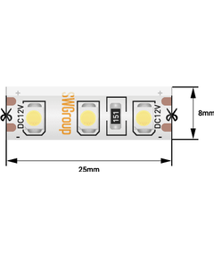 (((Эстетта) Лента светодиодная стандарт SMD3528, 120 LED/м, 9,6 Вт/м, 12В , IP65, Цвет: Синий