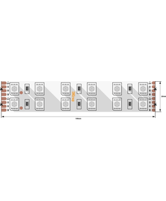 (((Эстетта) Лента светодиодная стандарт SMD5050, 120 LED/м, 28,8 Вт/м, 24В , IP20, Цвет: RGB