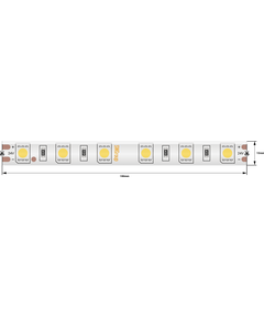 (((Эстетта) Лента светодиодная стандарт SMD5050, 60 LED/м, 14,4 Вт/м, 24В , IP65, Цвет: Теплый белый