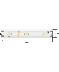 (((Эстетта) Лента светодиодная стандарт SMD3528, 60 LED/м, 4,8 Вт/м, 12В , IP65, Цвет: Желтый