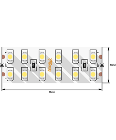 (((Эстетта) Лента светодиодная стандарт SMD3528, 240 LED/м, 19,2 Вт/м, 24В , IP20, Цвет: xолодный бе