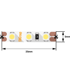 Лента светодиодная стандарт SMD3528, 120 LED/м, 9,6 Вт/м, 12В , IP20, Цвет: xолодный бел (5мм!!!)