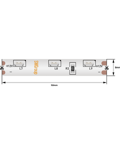 (((Эстетта) Лента светодиодная стандарт SMD315, 60 LED/м, 4,8 Вт/м, 12В , IP67, Цвет: Теплый белый