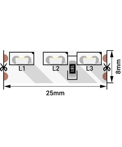 (((Эстетта) Лента светодиодная стандарт SMD315, 120 LED/м, 9,6 Вт/м, 12В , IP20, Цвет: xолодный белы
