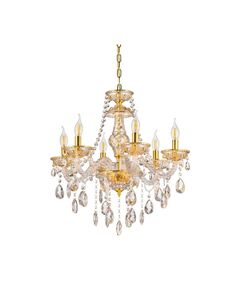 Хрустальная подвесная люстра Lumina Deco Eliza LDP 7025-6 GD