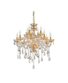 Хрустальная подвесная люстра Lumina Deco Eliza LDP 7025-8+4 GD