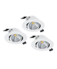 33391 Комплект встраиваемых диммируемых светильников SALICETO, 3X6W (LED), 4000K, 1350lm, Ø88, алюминий, белый / стекло, прозрачный, белый 