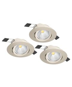 900746 Комплект встраиваемых диммируемых светильников SALICETO, 3X6W (LED), 2700K, 1350lm, Ø88, алюминий, матовый никель