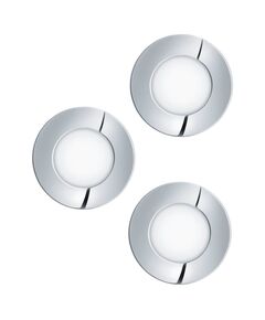 98635 Комплект встраиваемых светильников FUEVA 1, 3X2,8W (LED), 3000K, 1050lm, IP20/44, Ø85, литой металл, хромированный / пластик, белый 