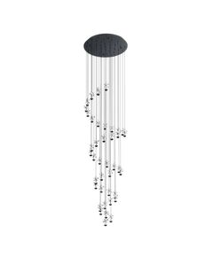 390304 Светодиодный подвес PIANOPOLI 2, 40X1,8W(LED), H3340, сталь, черный, стекло