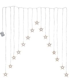 411549 Светодиодная оконная гирлянда на батарейках DECYSTAR, 15X0,3W (LED), теплый белый, L1250, B10, H1200, 3Х402, таймер, ежедневное включение на 6 