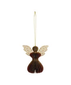 427236 Фигура из бумаги Ангел MATANAO, H120, Ø110, бумага, бордо, золотой
