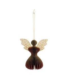 427238 Фигура из бумаги Ангел MATANAO, H150, Ø135, бумага, бордо, золотой
