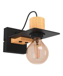 43753 Бра BRAMERTON, 1х40W, E27, L120, H110, A215, сталь, дерево, черный, коричневый